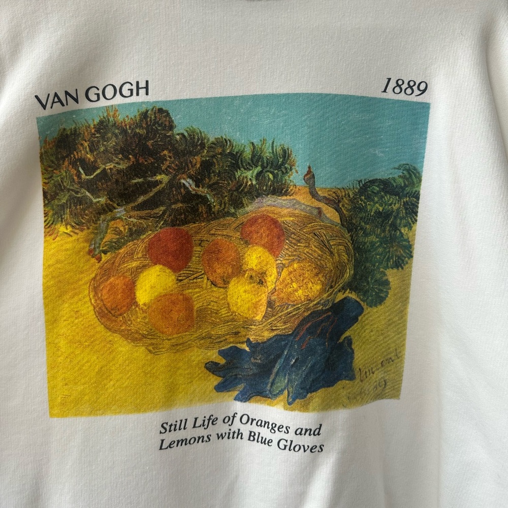 Van Gogh Graphic White Crew neck oversized sweater Primark